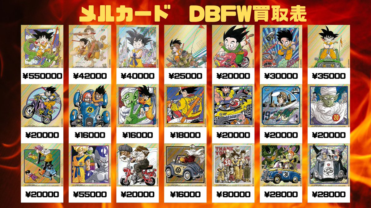🔥DBFW買取情報🔥 漫画ブースター1エナジーマーカー買取表更新いたし