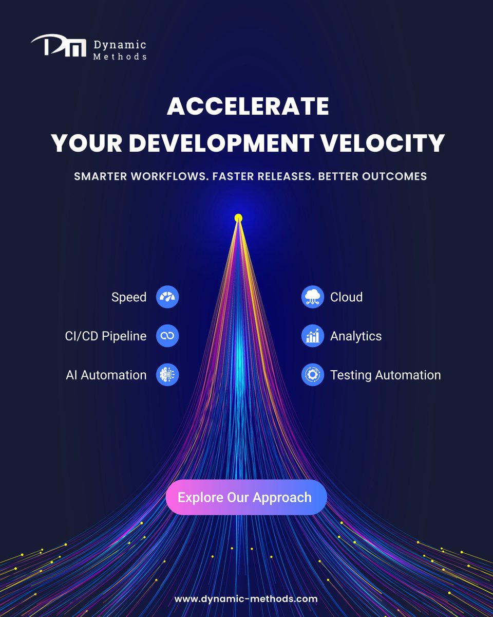 dynamic_method's tweet photo. Accelerate dev velocity π Faster releases with CI/CD + AI automation.
#VelocityCoding #AIAutomation #TestingAutomation #DynamicMethodSolution https://t.co/ffMinHzeOU