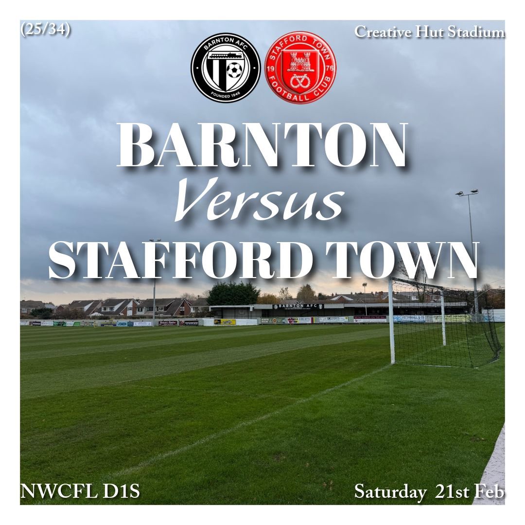 Back 𝑯𝒐𝒎𝒆 🏡 this weekend 👇

📓 | Sat 21 Feb 
🏆 | NWCFL D1S
🆚️ | <a href="/StaffordTown1st/">Stafford Town FC</a> 
🕢 | 15:00 k/o
🏟️ | <a href="/CreativeHutEdu/">CreativeHUT</a> 
📍 | CW8 4LH
💵 | Entrance £6 | Cons £4 | 18-21yrs £2 | U18 £1 | U5s Free

#FinoAllaFine #UTV