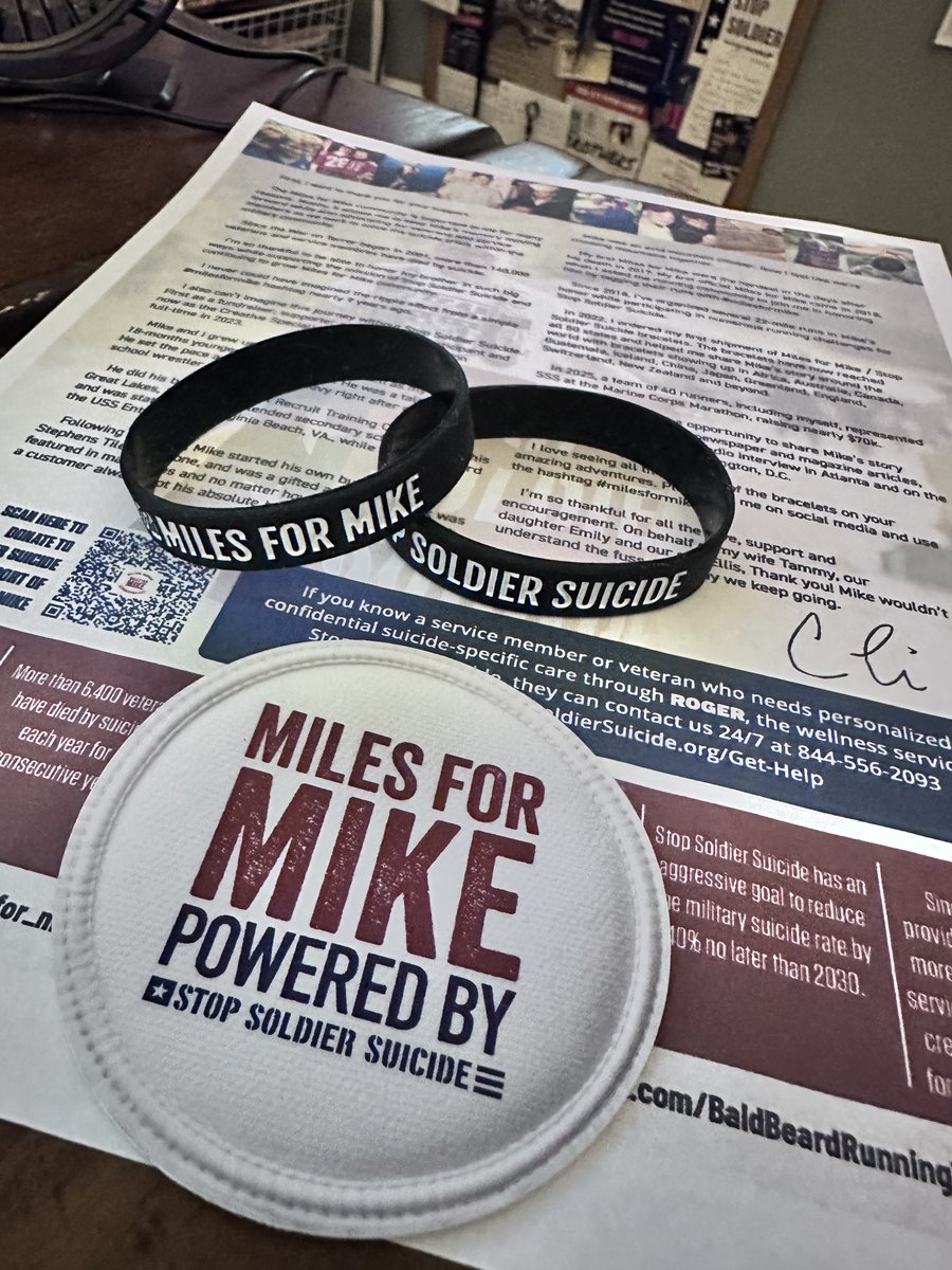 milesformike's tweet image. Sending stickers and bracelets to Maryland, Ohio, Florida and Georgia today. 

Let me know if I can send you one.

It's been a huge honor of mine to keep my brother's story moving forward. 

#milesformike #StopSoldierSuicide #VeteranSupport #veterans #military