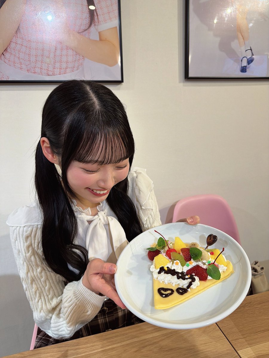 念願の #おぜちぃカフェ 🩵🩷 あかりちゃんと行ってきた！ クレープは