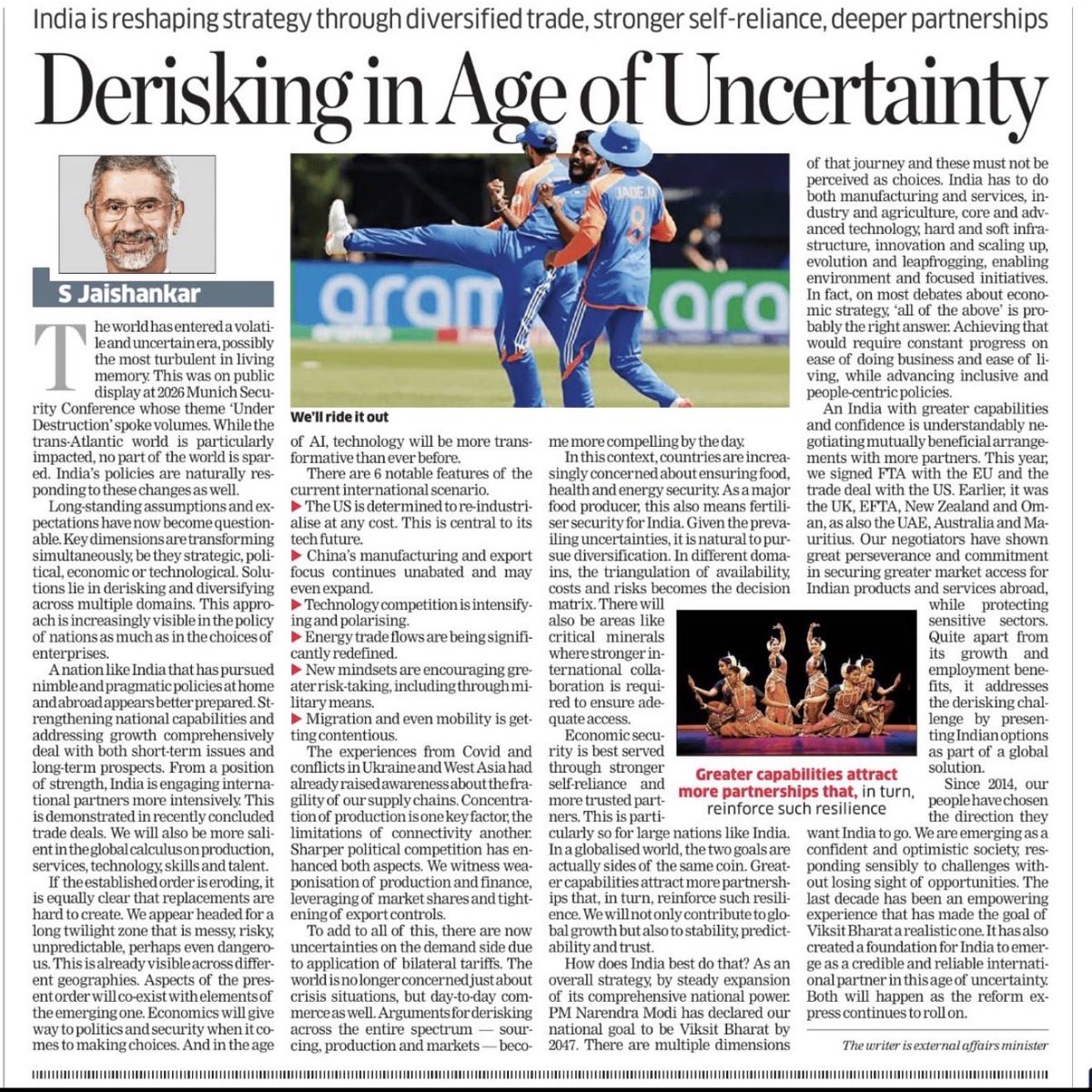 The shift is clear: from efficiency to resilience.
As EAM <a href="/DrSJaishankar/">Dr. S. Jaishankar</a> notes, trusted partners now matter more than cost.
With strong infrastructure, skilled talent, and a diversified industrial base, Tamil Nadu offers reliability and scale.
Tamil Nadu is ready.