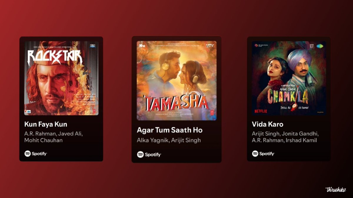 The Holy Trinity Of Two Greatest Artists 🙌🙇

Imtiaz Ali &amp; <a href="/arrahman/">A.R.Rahman</a> 

The Art Of Killing &amp; Healing
Each Line Of The Song - Each Prelude - Interlude &amp; Each Artist Vocals Feels Sukoon 💝