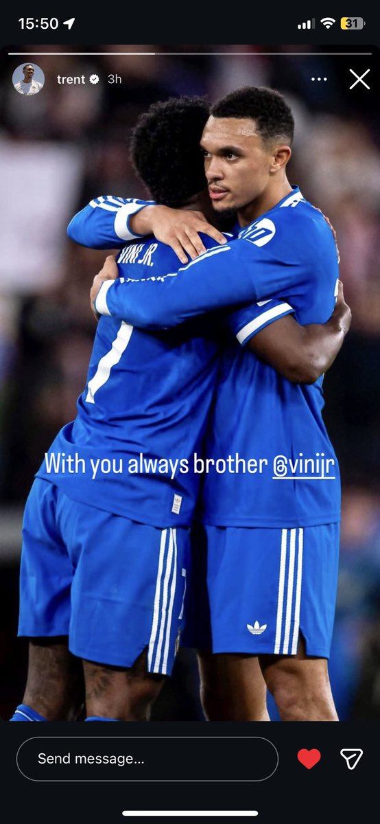 Trent supporting Vini ⚽️🤍🤍

#NoRoomForRacism #RealMadrid