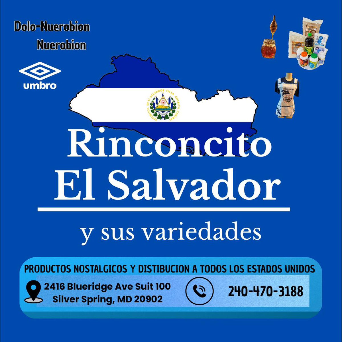 LasCosaComoSon_'s tweet image. ¡Un pedacito de El Salvador hasta tu hogar! 🇸🇻

En Rinconcito El Salvador encontrarás productos   nostálgicos, artesanías, medicina y muchos más…

📍Visítalos en 2416 Blueridge Ave Suit 100 Silver Spring, MD 20902.

📦 Envíos y distribución a todos los Estados Unidos

📞 Llama