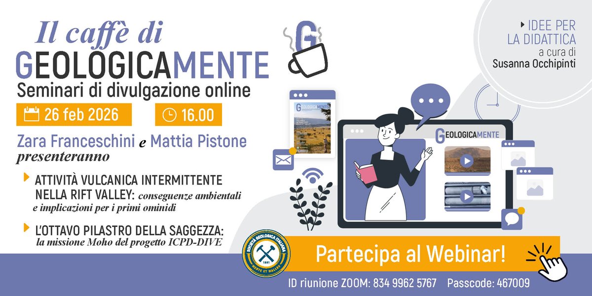 Ritorna il caffè di Geologicamente!
26 febbraio ore 16