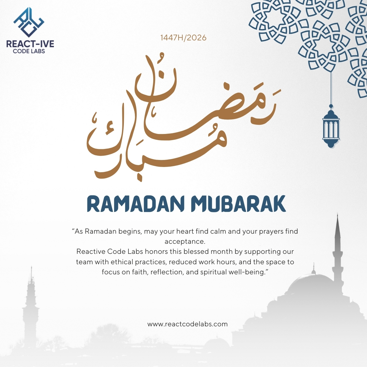 reactcodelabs's tweet photo. 🌙 Ramadan Mubarak from Reactive Code Labs ✨

May this blessed month bring peace, reflection, and acceptance to you and your loved ones 🤲💙

We’re committed to supporting our team with balance, ethical practices &amp; well-being during Ramadan.

#RamadanMubarak #ReactiveCodeLabs https://t.co/DvzsFo9mAF