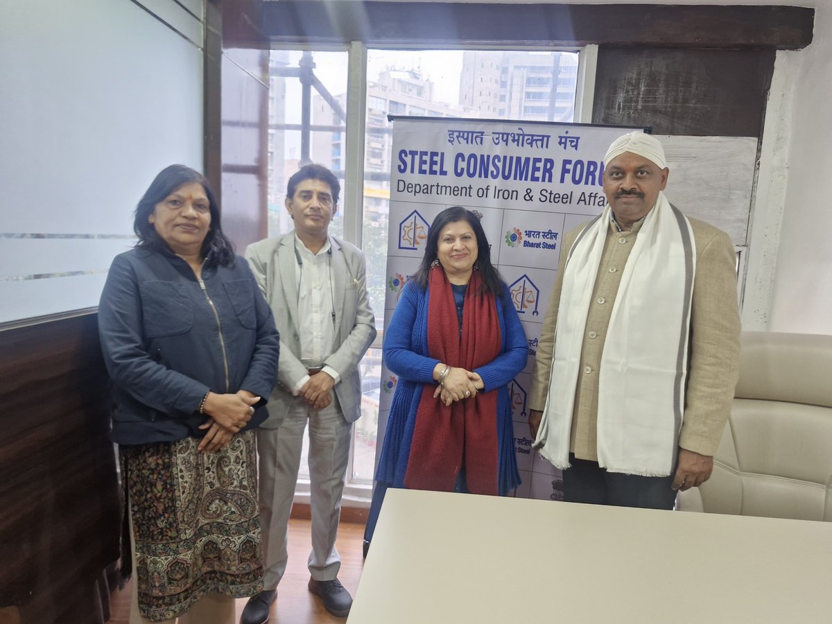 raisantoshdr's tweet photo. Today we had a meeting with Dr. Vijay Tiwari, President of the Indo European Chamber of Small and Medium Enterprises, along with key members of the Steel Consumer Forum (SCF) – Dr. Santosh Rai, Nivedita Sharma, Laxmi Thakur and other SCF members.
The agenda was to review all Boards of the Steel Consumer Forum and to discuss and finalize a Memorandum of Understanding (MoU) on the subject. The discussion was productive and all parties agreed in principle to move forward with the MoU to strengthen collaboration between SCF and the Indo European Chamber of Small and Medium Enterprises.

Key points covered: • Overview of current SCF Boards

• Proposed areas of collaboration with Indian European Chamber
• Draft terms of the MoU discussed and agreed upon for further refinement
• Commitment from both sides to finalize and sign the MoU.

#SCF