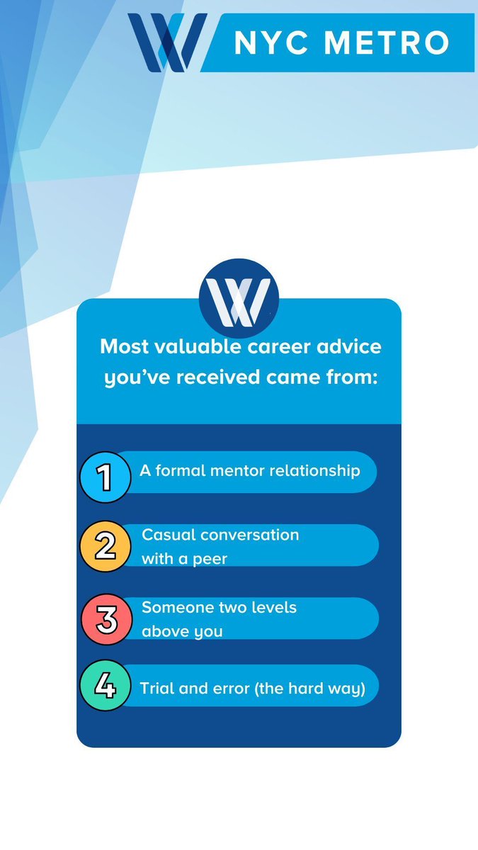 wisenycmetro's tweet image. The advice that changes careers rarely comes from a scheduled meeting. 

#WISEworks #Mentoring #CareerAdvice