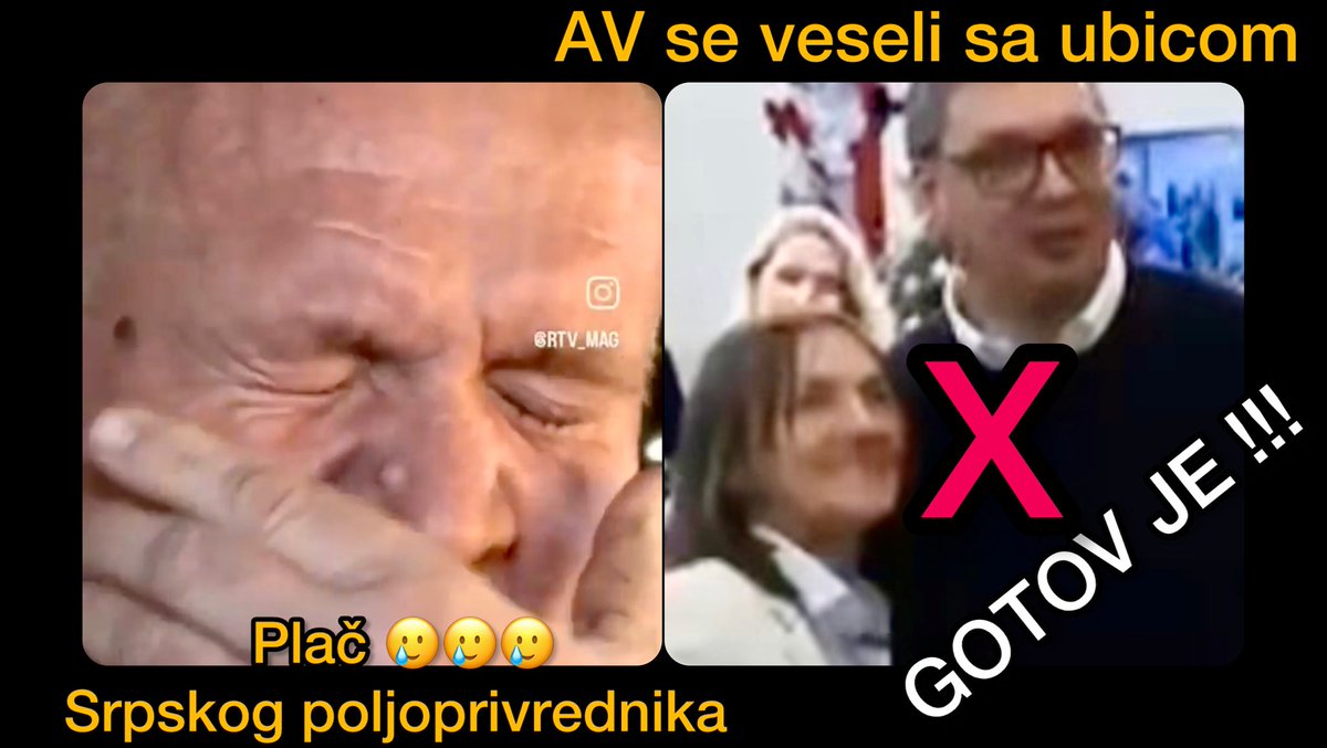 Suze majki poginulih padom nadstresnice, majki poginulih i uhapšenih Srba na KiM, srpskog seljaka koji ne može da preživi, svakog uhapšenog studenta u ovoj Državi će stici ovog Veleizdajnika.
On se veseli sa ubicom. Njega čuvaju mafijasi i kriminalci. 
Svi u BG i srušiti Oskara.