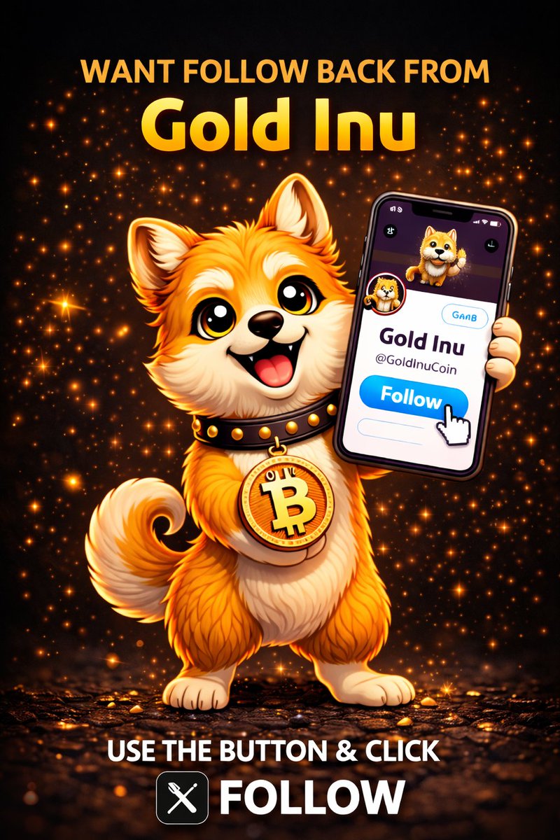 goldinu99's tweet photo. Want a follow back from Gold Inu? 👀

Follow us, like, retweet, and repost this post to show your support. 🔥

We’re recognizing and following back active supporters who help spread the word.

Let’s grow together 🚀

#FollowBack
#FollowTrain
#FollowForFollow
#LikeAndRetweet https://t.co/3Z5qBfk7oA