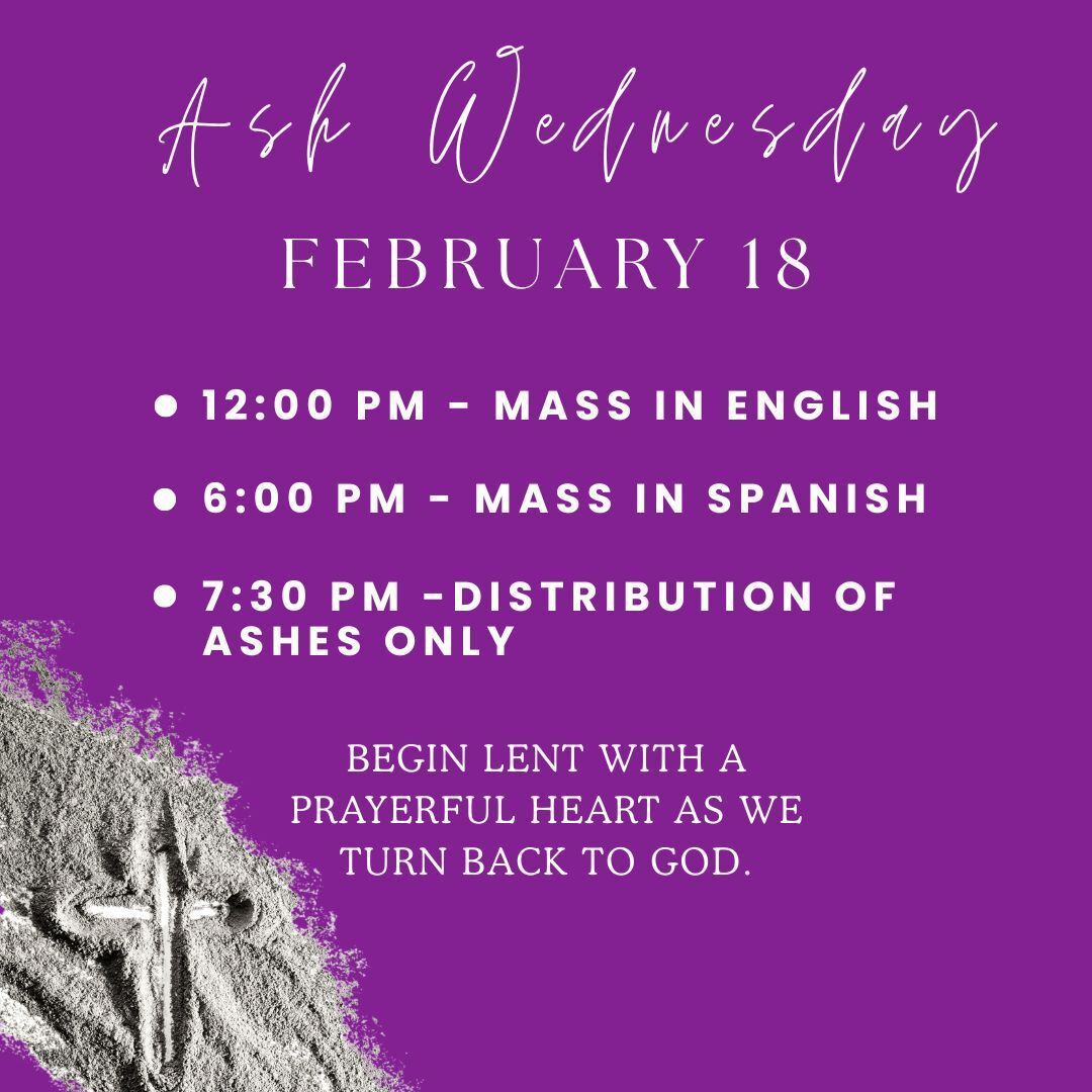 Today is Ash Wednesday, the beginning of Lent—a season of prayer, fasting, and repentance. On this day of fasting and abstinence, we turn our hearts back to God and begin our Lenten journey together.
