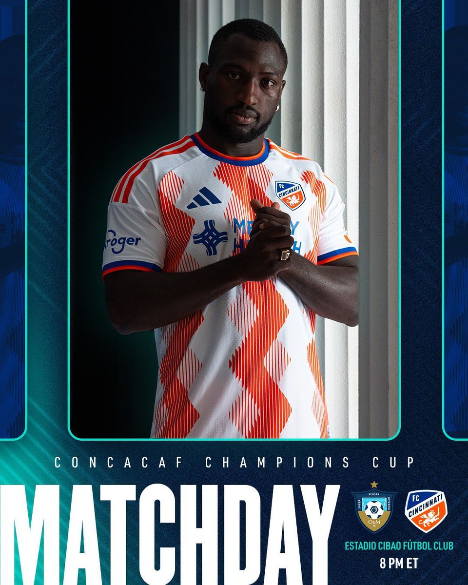 fccincinnati's tweet image. It's Matchday against O&amp;amp;M for the Concacaf Champions Cup. 🔸🔹

🆚 O&amp;amp;M FC
⏰ 8 PM
📍Estadio Cibao FC

#AllForCincy