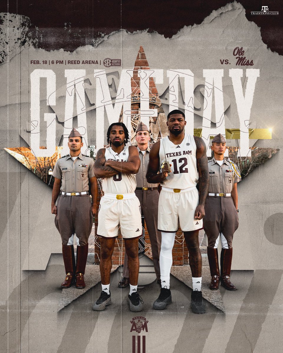 Defending home court.

Pack Reed at 6 PM.

#GigEm | #BuckyBall