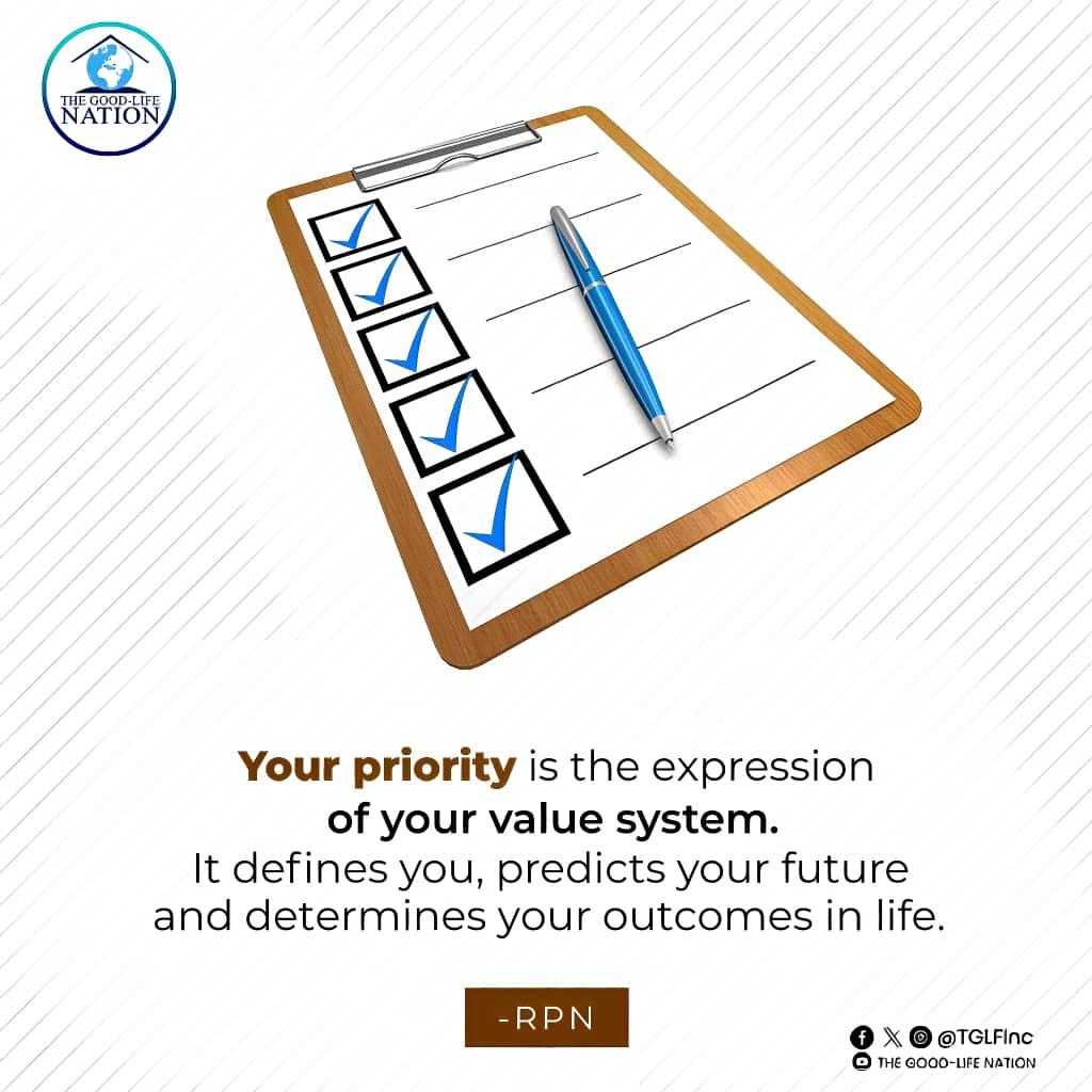 Your priority is the expression of your value system. It defines you, predicts your future and determines your outcomes in life. -RPN 

#RPN 

#APeopleCome