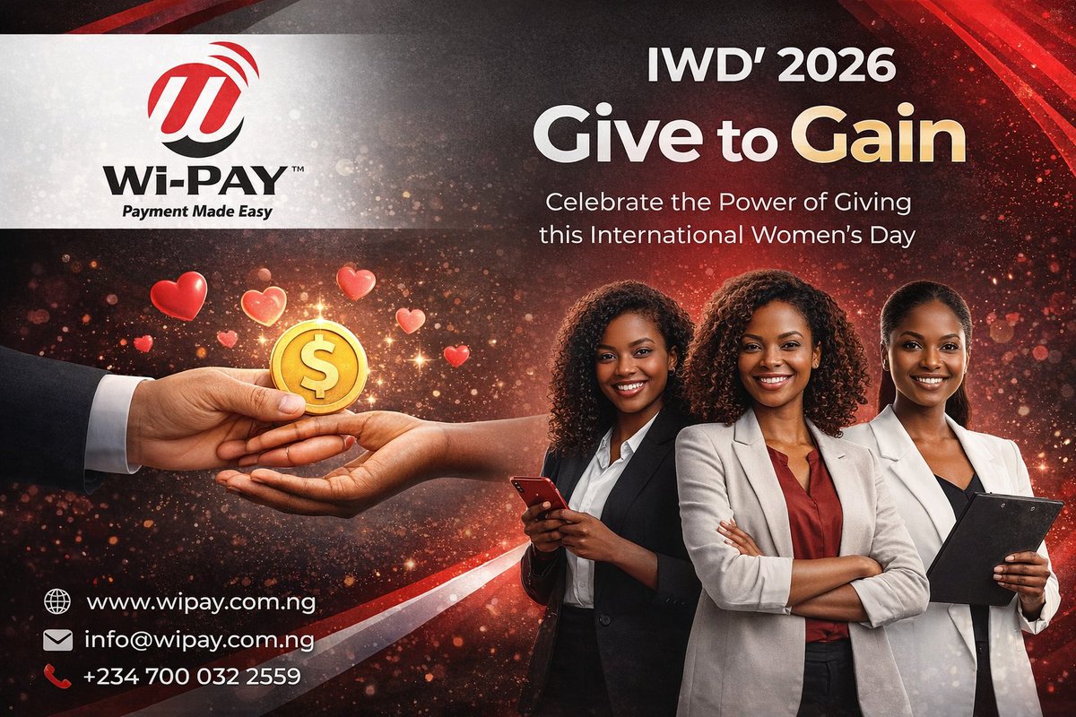 WiPAY_NG's tweet photo. Happy IWD'26 to the focused women within our communities and globally.

Today, we choose to reaffirm our commitment towards supporting and inclusively creating pathways that would foster success. 

Giving indeed requires an open heart and a willing mind.

#IWD #March8th #WiPay #x https://t.co/UR4O5ZUQ7R