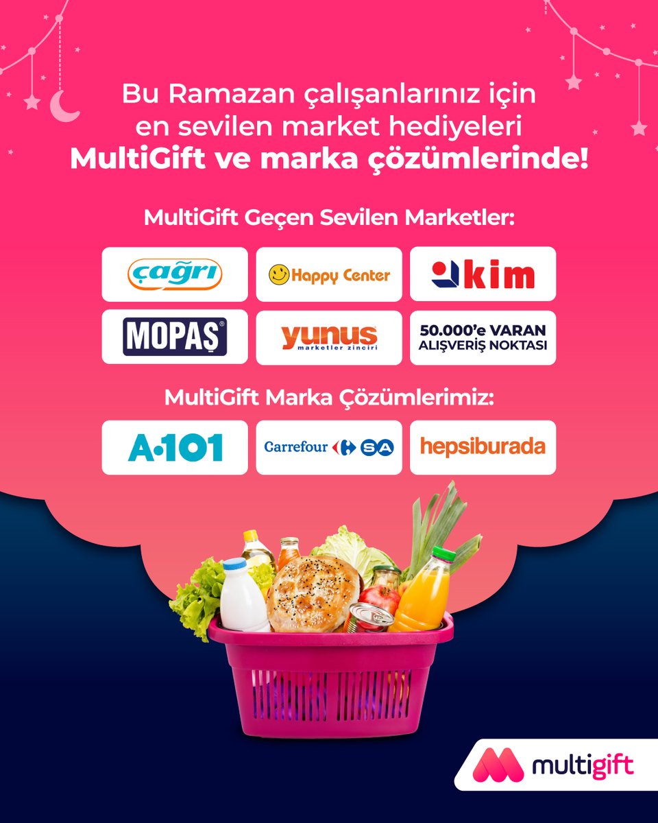 multinetcomtr's tweet image. Bu Ramazan’da en sevilen marketler ve güçlü marka çözümleri MultiGift’te buluşuyor. 🌙
Çalışanlarınıza özgür seçim avantajı sunmak için şimdi keşfedin!

Detaylı bilgi için tıklayın: multinet.com.tr/multigift-hedi…
#MultiGift