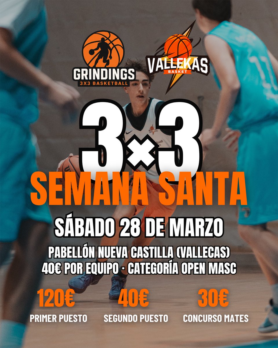 🏀 ¡Nuevo torneo de 3x3!

🫱🏻‍🫲🏾 Junto a nuestros amigos de Grinding 3x3 os traemos un nuevo torneo de 3x3 que tendrá lugar en el Pabellón del Colegio Nueva Castilla en Vallecas.

🚨 Inscripciones en el siguiente enlace (bit.ly/4bPKKkZ).

🧡⚡ ¡Os esperamos a todos!