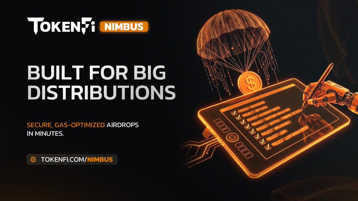 TokenFi Nimbus lets teams execute large airdrops quickly while keeping security and cost efficiency front and center.

Optimized batching reduces gas spend without cutting corners.

tokenfi.com/nimbus