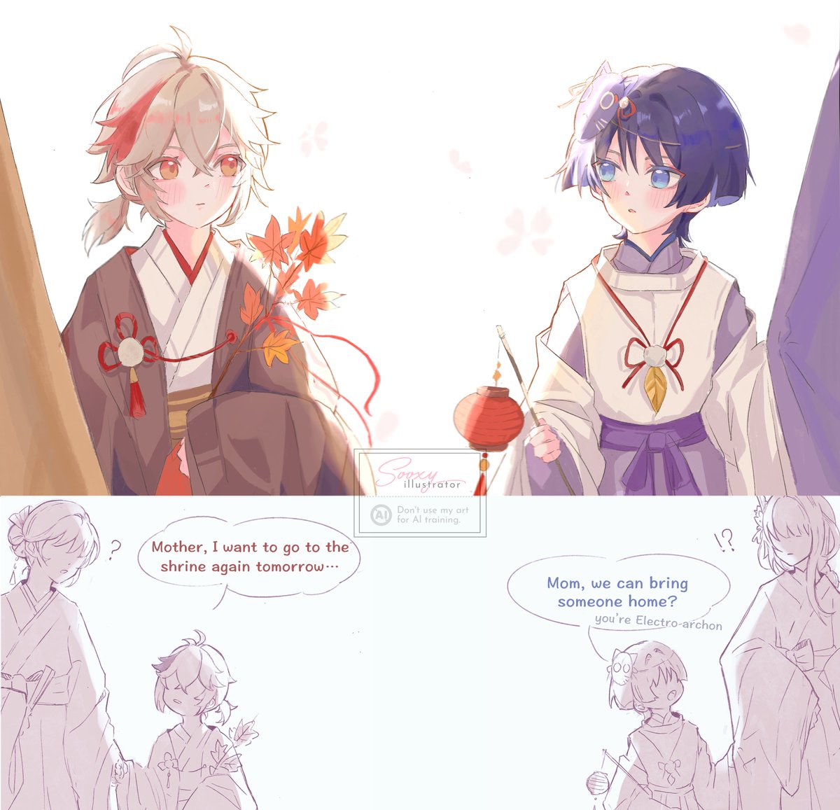 _Sooxy's tweet image. 🧧❤️💙
#kazuscara #GenshinImpact