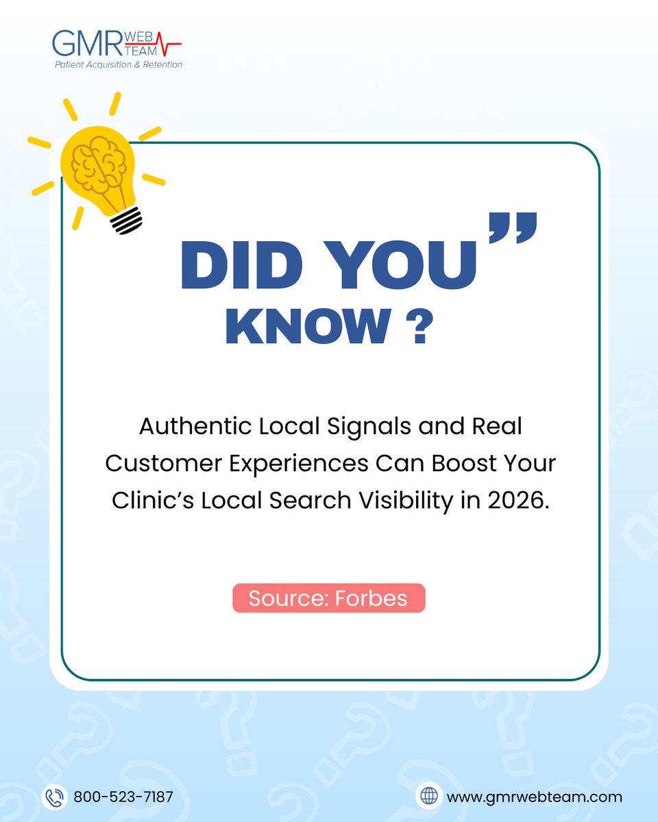 GMRWebTeam's tweet photo. Did you know local search updates now reward real trust signals like consistent business info, authentic photos, and community links? It’s not just about keywords anymore.

#LocalSEO #HealthcareMarketing #GMRWebTeam https://t.co/zUGJxZxosY