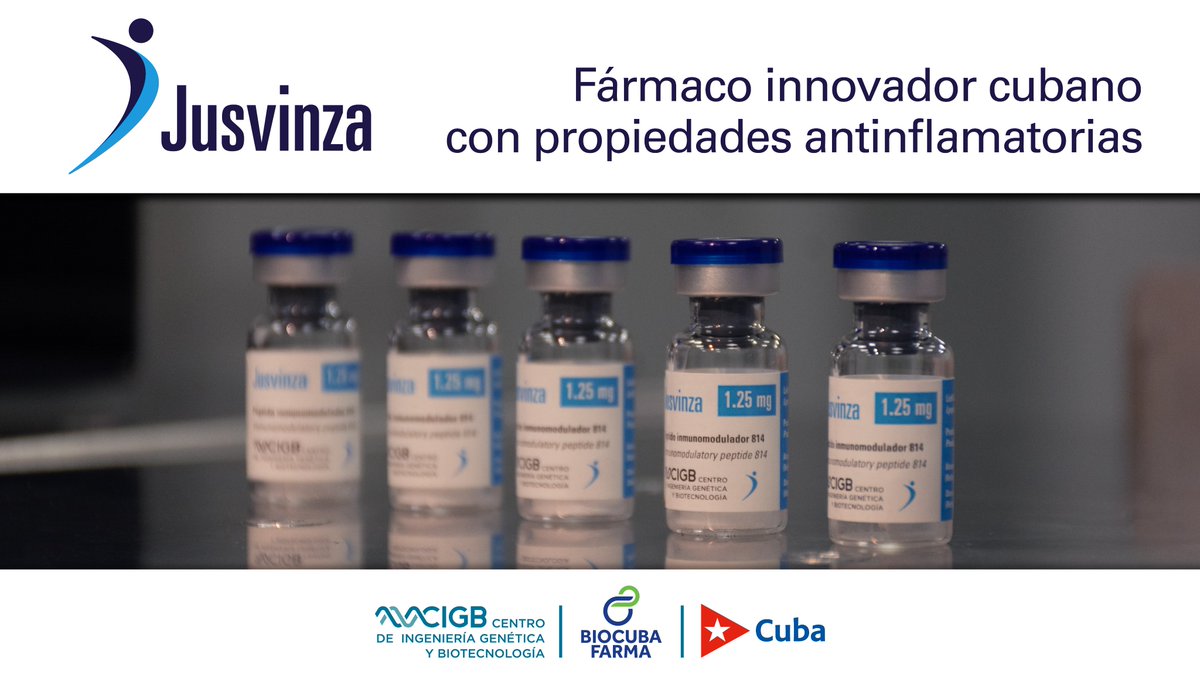 #Jusvinza es un fármaco innovador cubano, con un potente efecto antinflamatorio e inmunomodulador, que mejora la calidad de vida de las personas con artritis reumatoide, beneficiadas con este medicamento.
#CIGB40Años
#CienciaCubana
#BiotecnologíaCubana