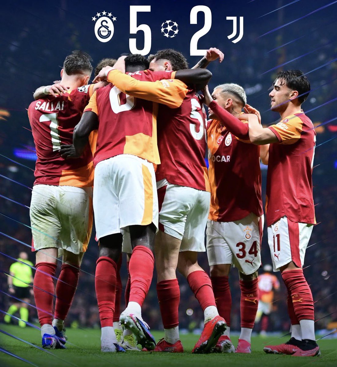Statsofplay's tweet photo. #Galatasaray has scored 5 goals and outclassed Juventus in every stats last night !

📊 62% Possession
🎯 22 Shots (9 on target)
🔥 2.92 xG
🎯 5 Big Chances Created
⚔️ 45 Duels Won
🎯 88% Pass Accuracy
💥 5–2 Final Score https://t.co/XfKSSGyVsX
