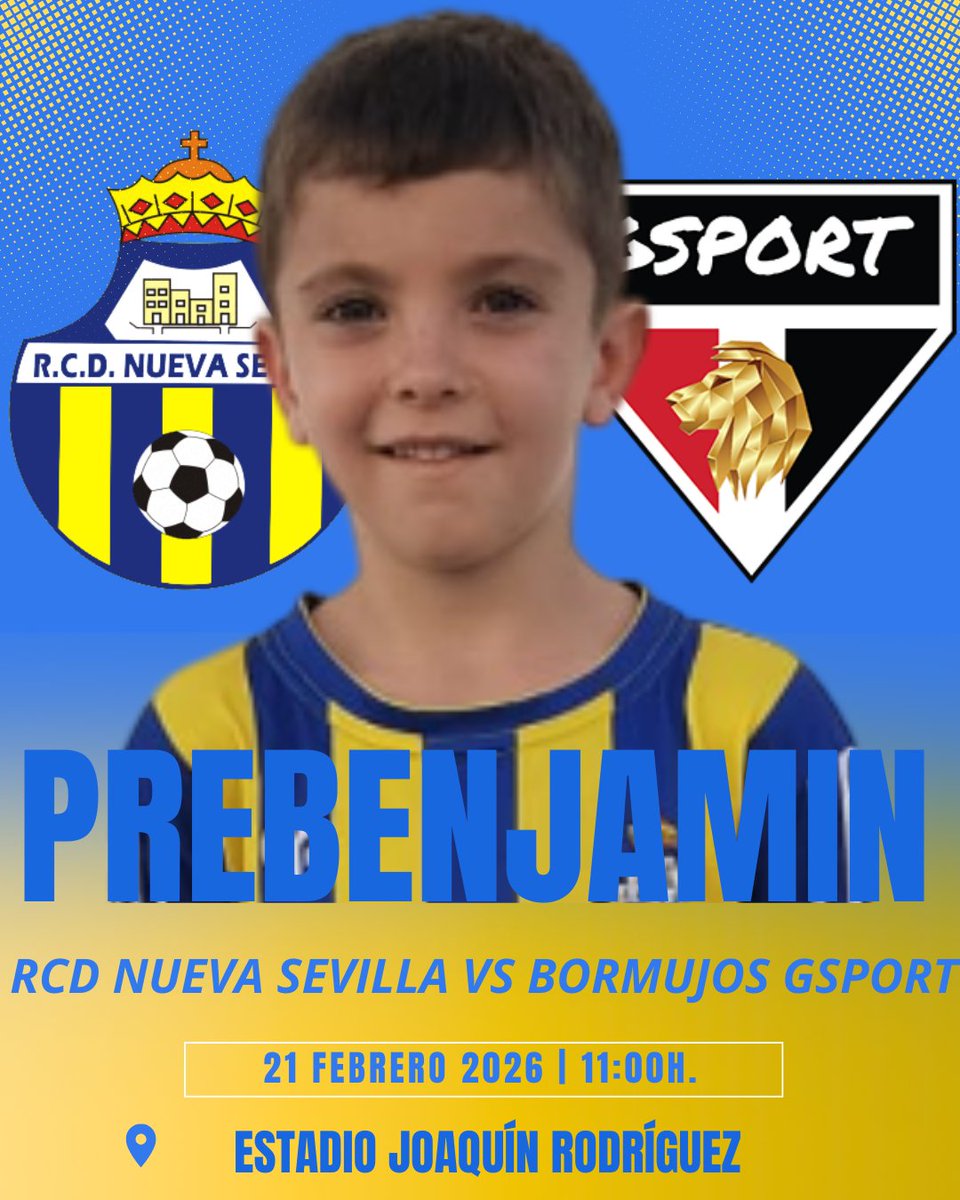 ⚽️ PREBENJAMIN / 17ªJORNADA
📆 21 de Febrero / Sábado
🏟️ Estadio Joaquín Rodríguez
⏰ 11:00 Horas
🆚 <a href="/gsport/">gsport</a>  
#sentimientoauriazul