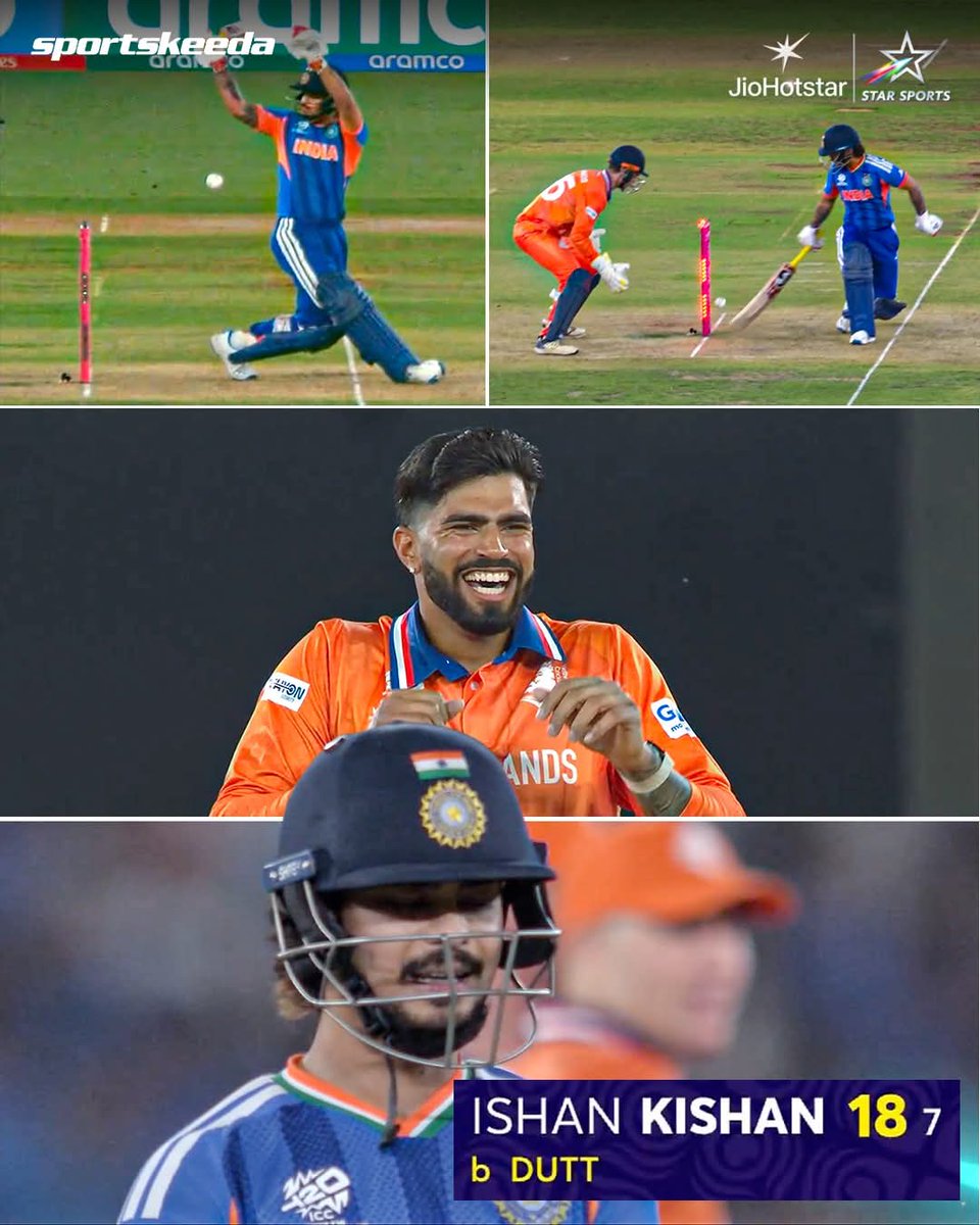 KooL077's tweet image. An unlucky dismissal for Ishan Kishan. 💔

Aryan Dutt picks up his second wicket, and both Indian openers are back in the hut inside the powerplay. 👀☝🏼

#INDvNED #T20WorldCup #IshanKishan