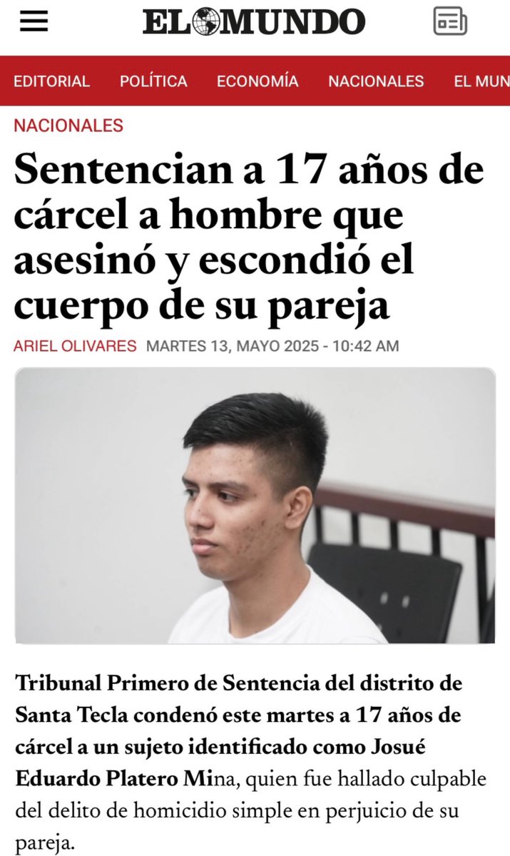 Los inocentes de <a href="/MOVIRSV/">Movimiento de Víctimas del Régimen, El Salvador</a> 😑

Es un supuesto “hombre” que asesino a su “novio” y escondió su cuerpo

Está condenado a 17 años

Defensores de criminales son uds
