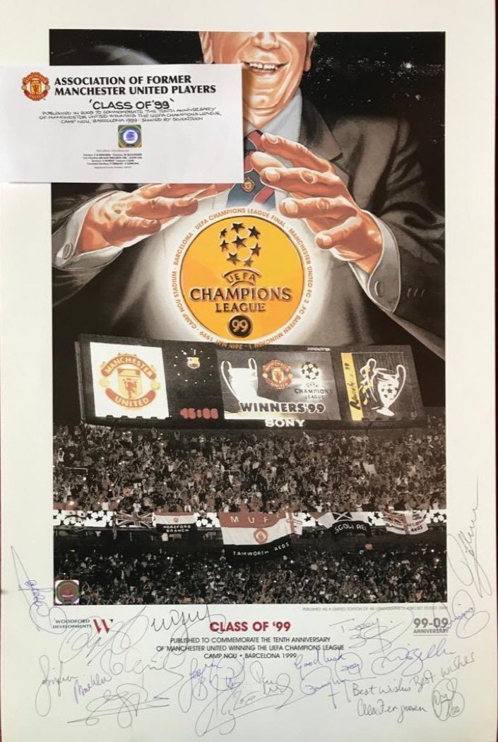 🇾🇪  ‘Class Of 99’ 🇾🇪 

Signed by the full 1999 champions league winning side 

DM for price