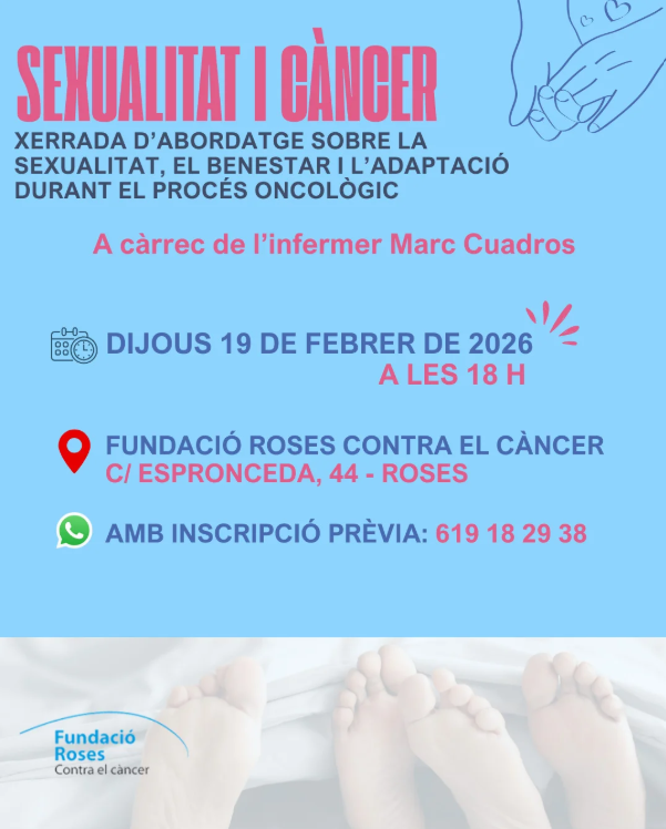 💬 La <a href="/FundacioRoses/">RosesContraelCàncer</a> organitza la xerrada “Sexualitat i càncer” el pròxim 19 de febrer. 💛

🔗 tr.ee/IeyOAr