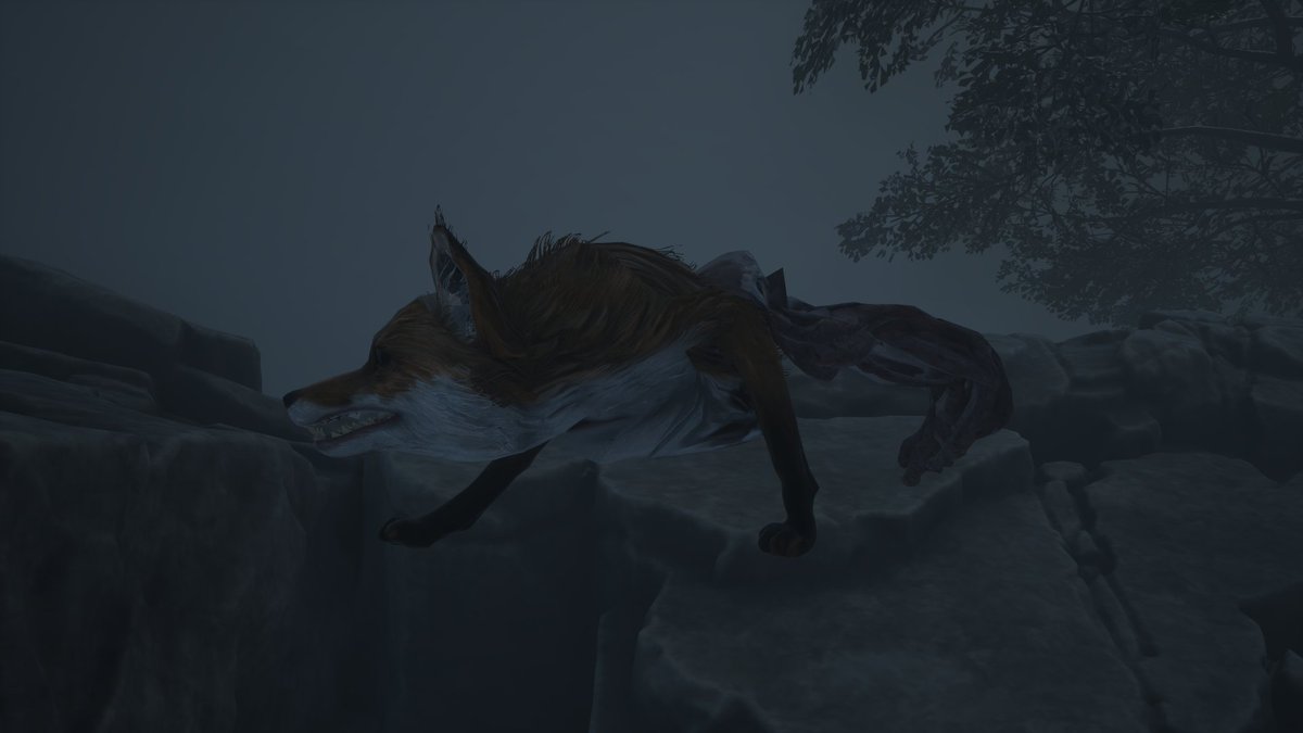 Remember, during the movie in the #REANIMAL cinema, you can see a half cutted fox dragging its guts on the floor ?

Well, the fox really exist and is in the demo game, in the trains area, just hidden behind giant rocks ! 👀