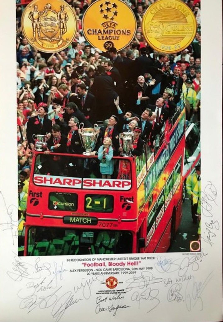 🇾🇪 ‘Football Bloody Hell’ 🇾🇪 

Signed by the full 1999 champions league winning side 

DM for price