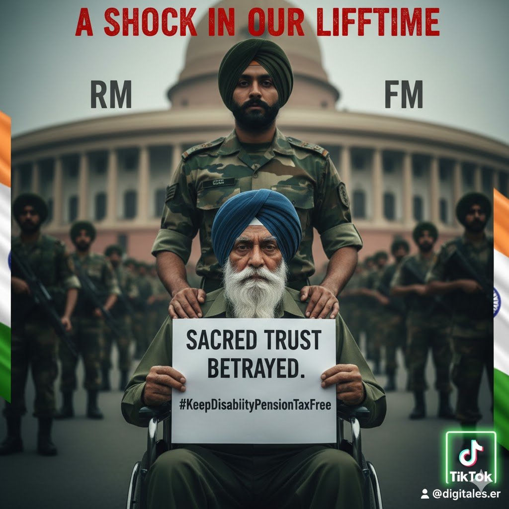 In our Armed Forces, we trust our superiors with our welfare so we can focus solely on the enemy. That trust is sacred and never breached—until now. It’s a shock to see the RM &amp; FM betray this faith by taxing disabled pensioners. 🇮🇳 #KeepDisabilityPensionTaxFree