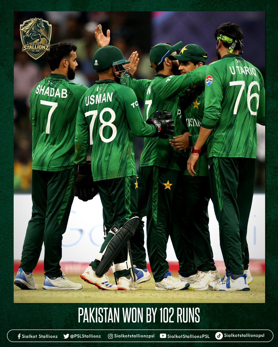 💚 Super Eight bound! 💚

Pakistan put on a masterclass with a 102-run win over Namibia ✨

#SialkotStallionz