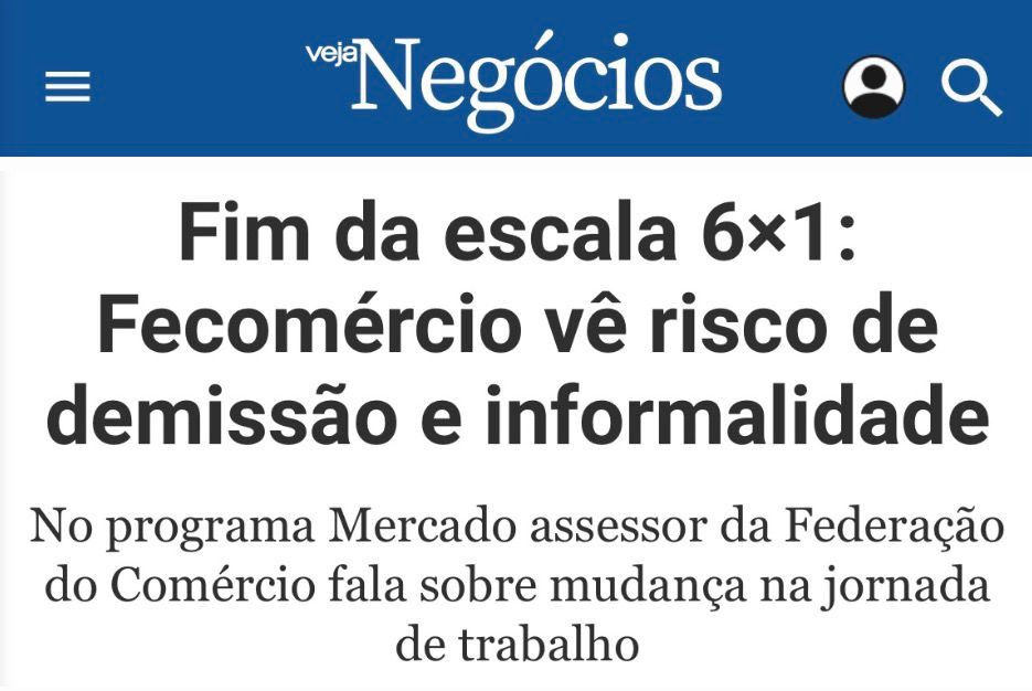 Todo dia surge um estudo novo dizendo que o fim da 6x1 será o caos econômico, que vai quebrar empresas, gerar demissões, aumentar a informalidade e a inflação. Enquanto isso, ignoram que 73% dos brasileiros defendem o fim da 6x1 sem redução salarial. Curioso é que nenhum desses