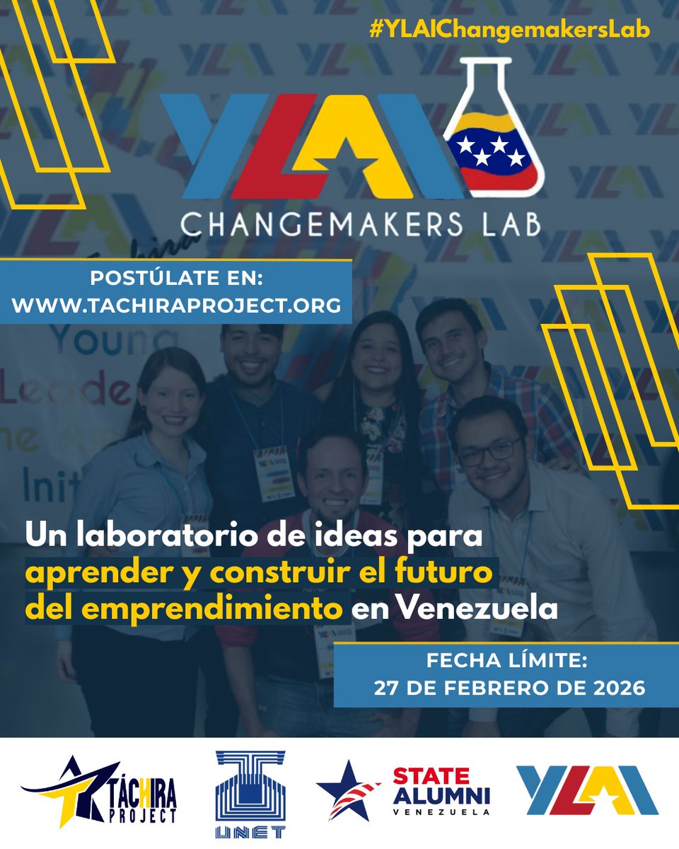 🚀 ¿Tienes entre 18 y 40 años y quieres fortalecer tus habilidades emprendedoras?

Llega el *YLAI Changemakers Lab*, una experiencia de formación *gratuita e internacional* que se realizará de manera presencial en Venezuela en las ciudades de San Cristóbal y Caracas.

Te