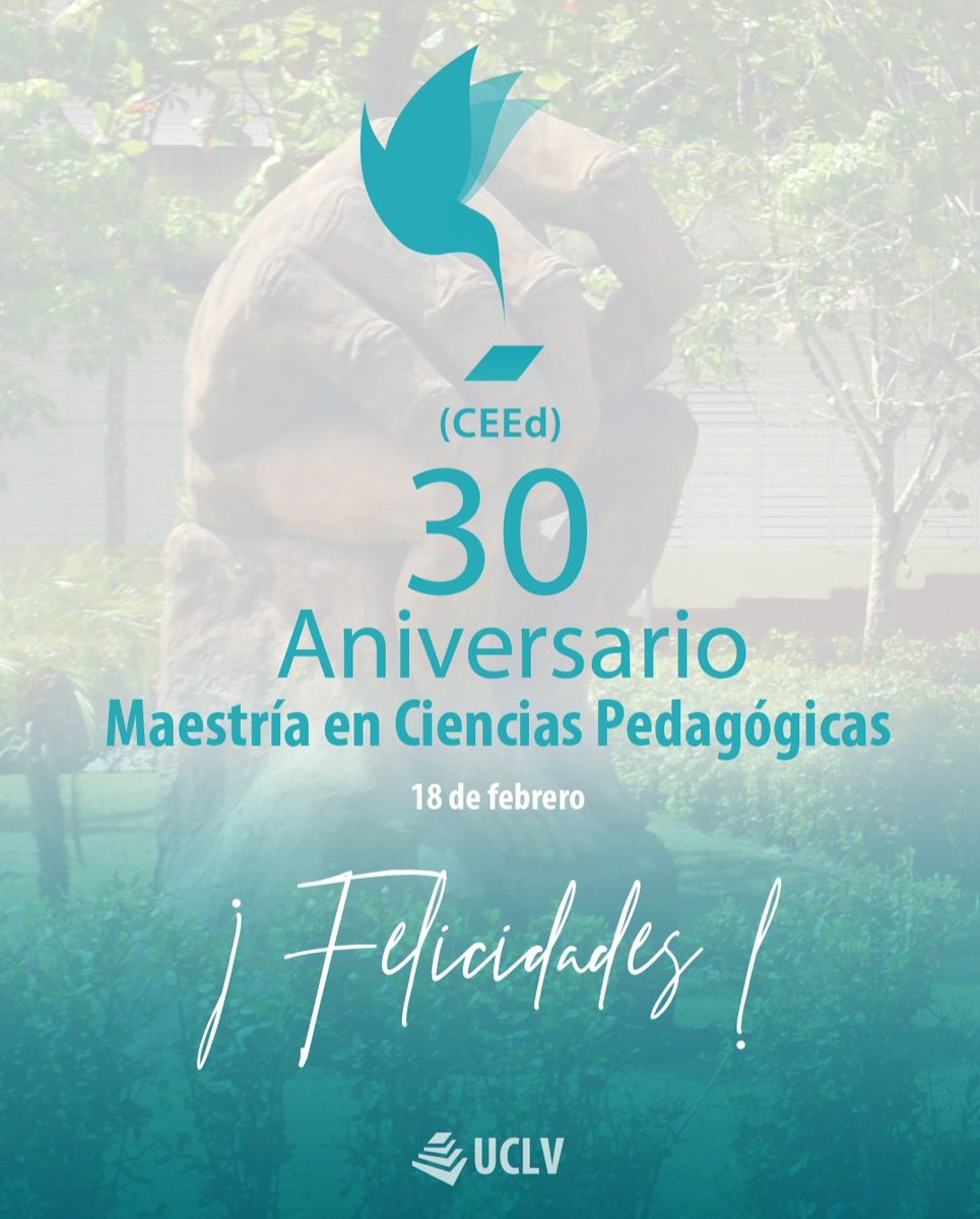 🎓30 años de excelencia pedagógica.
🎁 Celebramos con orgullo el 30 Aniversario de la Maestría en Ciencias Pedagógicas de la #UCLVnuestra, un programa que ha formado generaciones de profesionales comprometidos con la educación, la investigación y el desarrollo social.