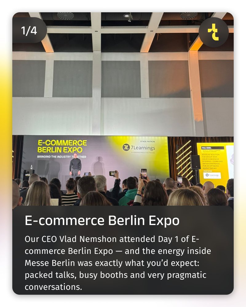 timspark_com's tweet photo. Berlin is cold, but #ecommerce is 🔥

Our CEO Vlad Nemshon hit Day 1 of @ecommerceberlin with his wife Katya — packed sessions + real talk on what’s next.

Our eCommerce portfolio: https://t.co/aRBGVl8RDm
#retailtech #martech #softwareengineering #AI https://t.co/IM4iUqnJyC