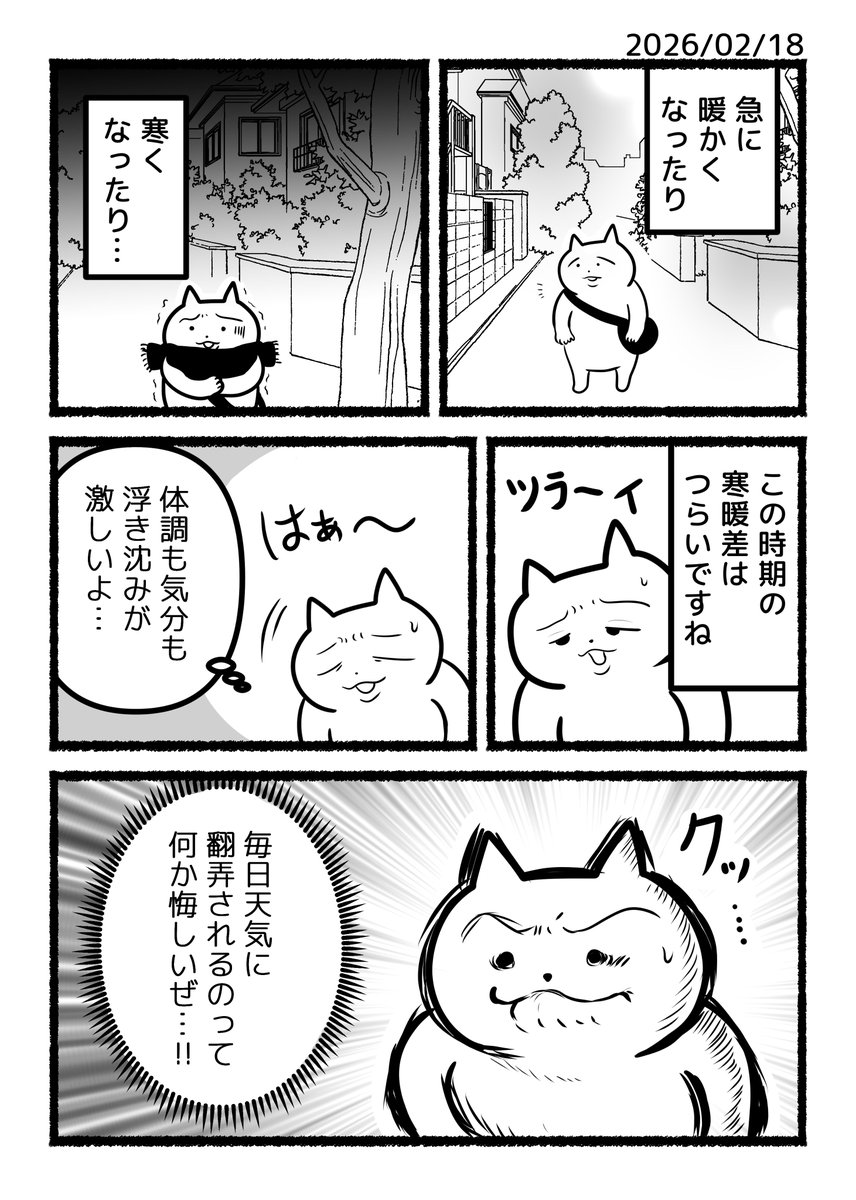 ねこくんの日記漫画「空模様に従順な心」 