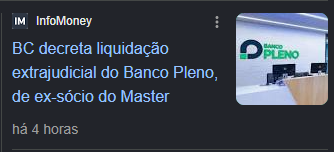 14luizfranca's tweet photo. A liquidação do Banco Pleno colocará, na mesma cadeia, líderes do PT  e do PL da Bahia. 

Para quem ainda não sabe da história: O Banco Pleno foi criado em Julho de 2.025, por Augusto Lima, até então sócio do Banco Master e, consequentemente, de Daniel Vorcaro. 

Entre os ativos levados de um banco para outro, está o CredCesta, empresa de cartão de crédito consignado. 

O Credcesta era operacionalizado pelo governo petista da Bahia até 2018, quando foi vendido para o próprio Auguto Lima, na privatização da EBAL, por meros 15 milhões de reais. 

De um cartão de benefícios, se transformou em um cartão de crédito consignado. Ou seja: as pessoas, especialmente funcionários públicos, aposentados e pensionistas, tinham um limite de empréstimo vinculado aos seus rendimentos. Se não pagam o cartão, a empresa fica autorizada a fazer o abatimento diretamente com o Órgão Pagador (Município, Estado, União e seus Institutos de Previdência). 

É o melhor esquema empresarial financeiro do mundo: Augusto Lima tinha acesso a um produto muito caro, com juros elevadíssimos, como Cartão de Crédito, ao mesmo tempo que seus riscos eram quase inexistentes, pois o não pagamento era coberto pelo próprio Órgão Pagador. 

Vem que a pedrada é boa.🧨