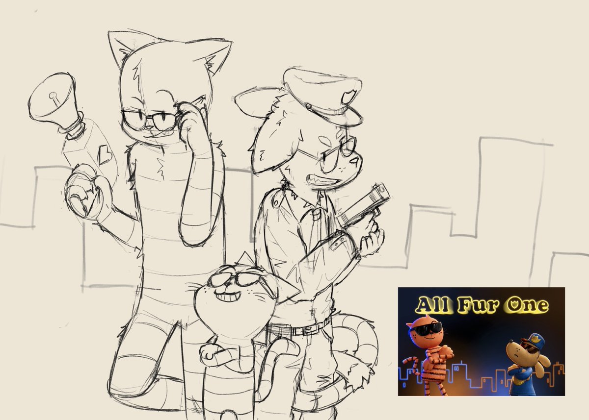 All Fur One sketch! 😼🐱🐶
this iconic scene from the movie I want to draw it for a while. had to add Li’l P in there too 'cuz no way I would leave him out (⁠｡⁠･⁠ω⁠･⁠｡⁠)⁠ﾉ⁠♡
#dogman #DogManMovie #dogmanxpetey