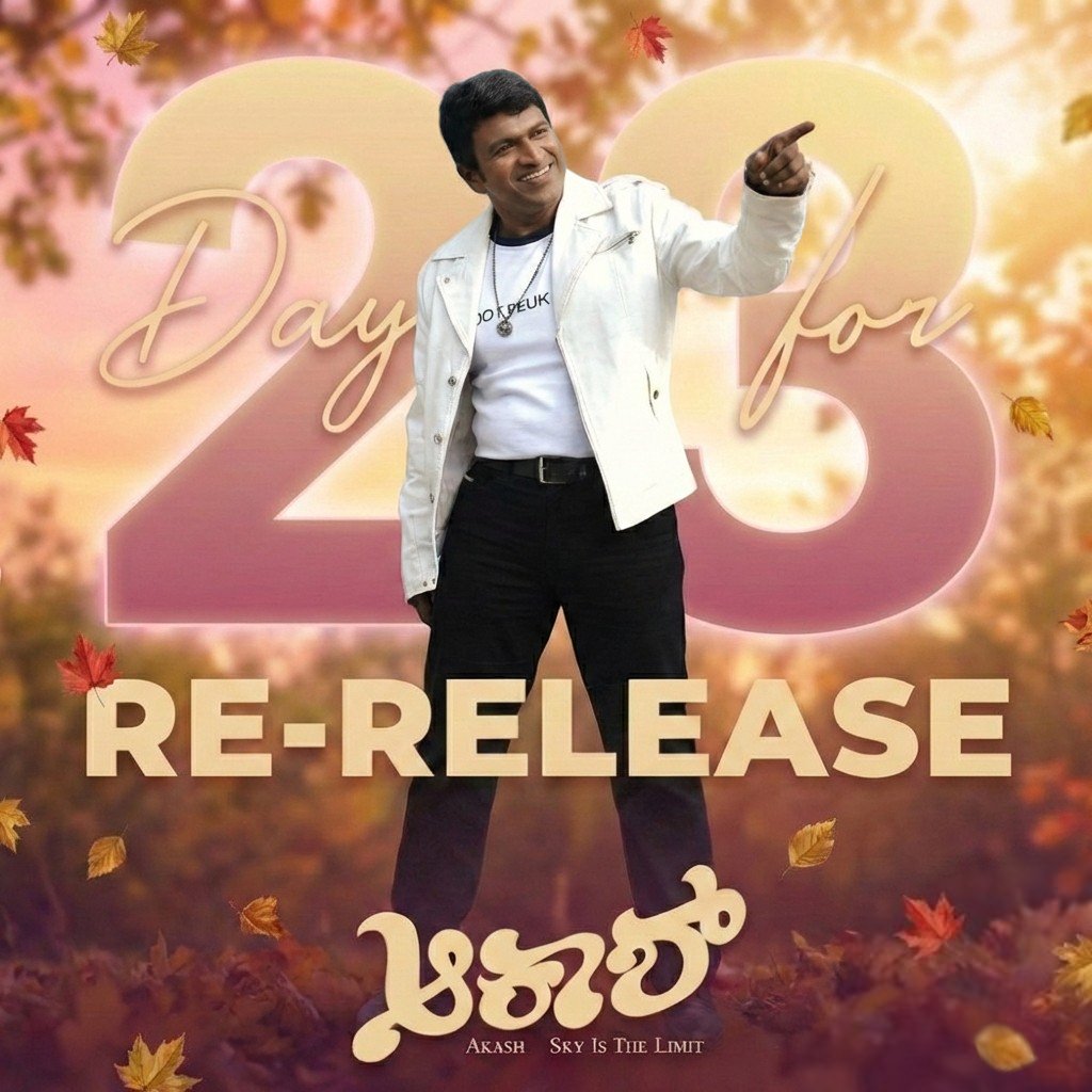 Not long till the Neene Neene concert!

23 days for #AkashReRelease 💫

#DrPuneethRajkumar 👑