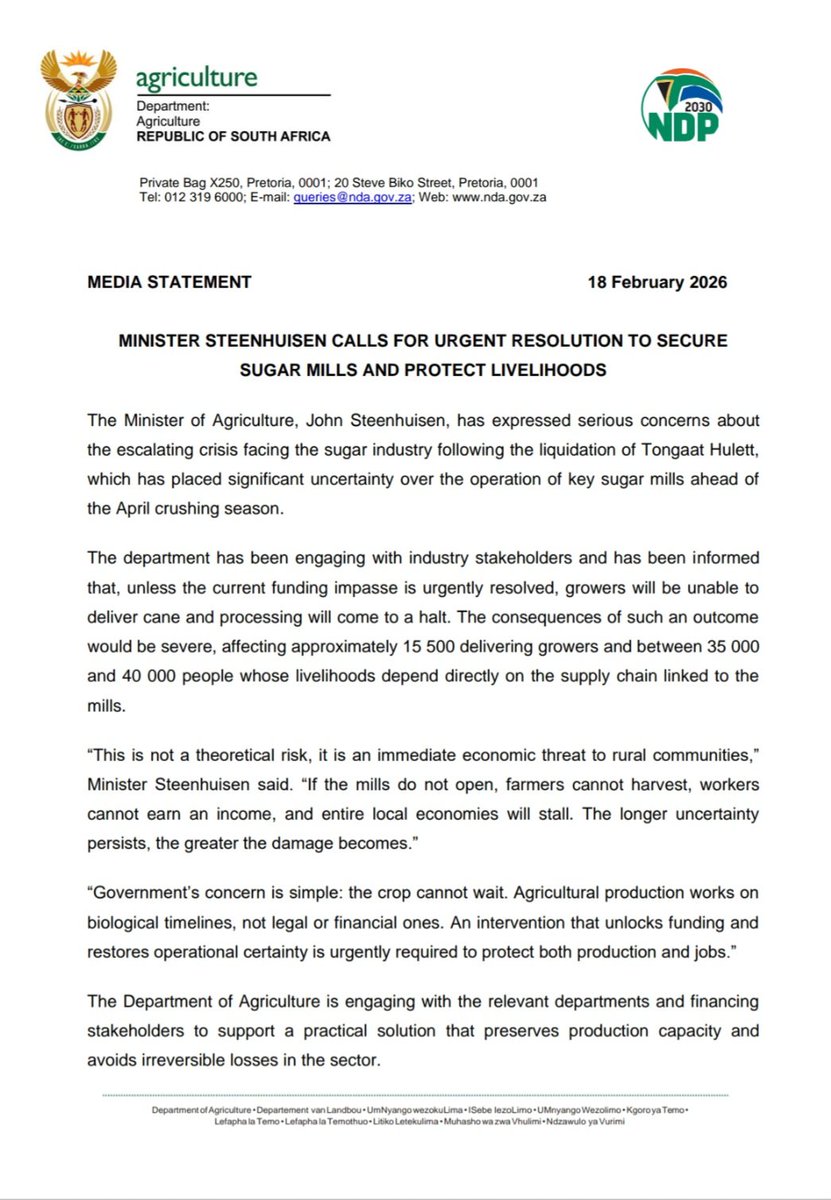 National Department of Agriculture tweet media