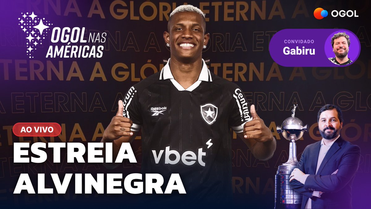 Começa hoje a segunda temporada de oGol nas Américas no canal de YouTube de ogol.com.br! 
Daqui a pouco, 13h30, tem live sobre as estreias brasileiras na Libertadores. Meu convidado é o narrador alvinegro Gabriel "Gabiru" Macieira. Veja aqui: youtube.com/live/_aRCDNyOQ…