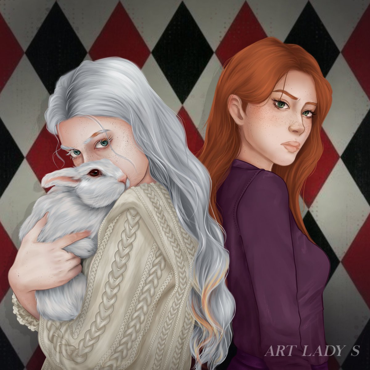 lady_s_05_'s tweet photo. Dibujo de las hermanas con más estabilidad emocional. (Confesión: En los inicios de ADOM, cuando aún no sabíamos nada de Robin, yo pensaba que era una hermana secreta de Sylver) Gracias @Christerva y @Reah_Ofi por traernos más de #ADOM de esta manera tan maravillosa #ADOMED https://t.co/3GCHXSAHAO