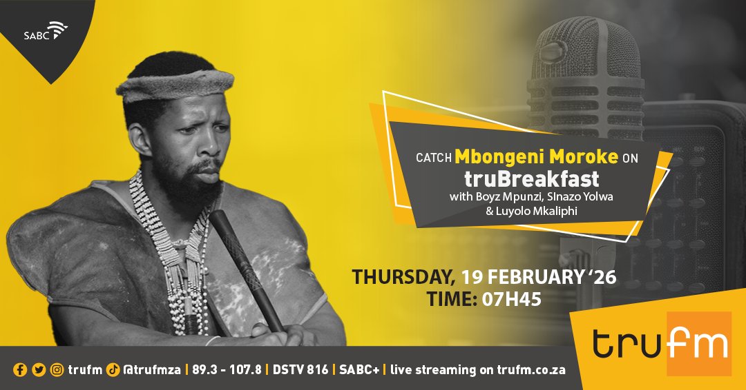 Playwright, Director &amp; Actor Mbongeni Moroke goes LIVE tomorrow at 7:45AM on Tru FM 📻🔥
We’re talking Nongqawuse Production — 25th &amp; 26th 🎭✨
Eastern Cape, all roads lead to the Guild Theatre! 🎟️🌍
Tune in and feel the rise of history.