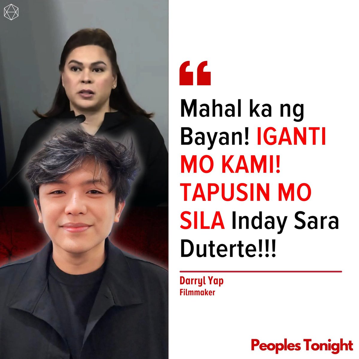 Bat nmn kami boboto ng vengeance ang priority kesa tutukan ang kaayusan ng pinas! Cge lang magkalat ka pa Direk