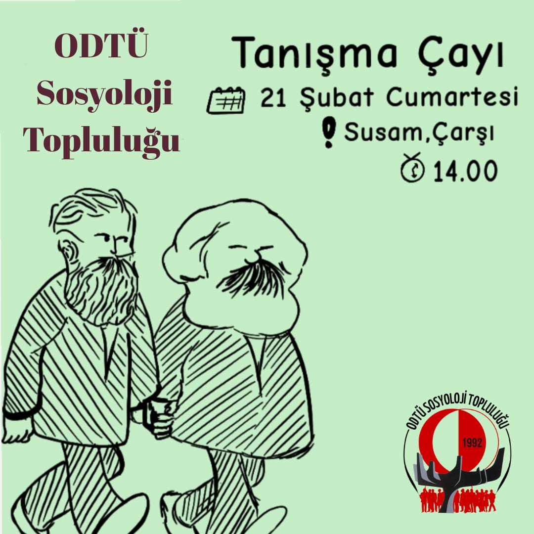 Herkese merhabalar! 21 şubat Cumartesi günü, 14.00'te Susam'da gerçekleştireceğimiz bahar dönemi tanışma çayına hepinizi bekliyoruz. Cumartesi görüşmek üzere!